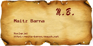 Maitz Barna névjegykártya